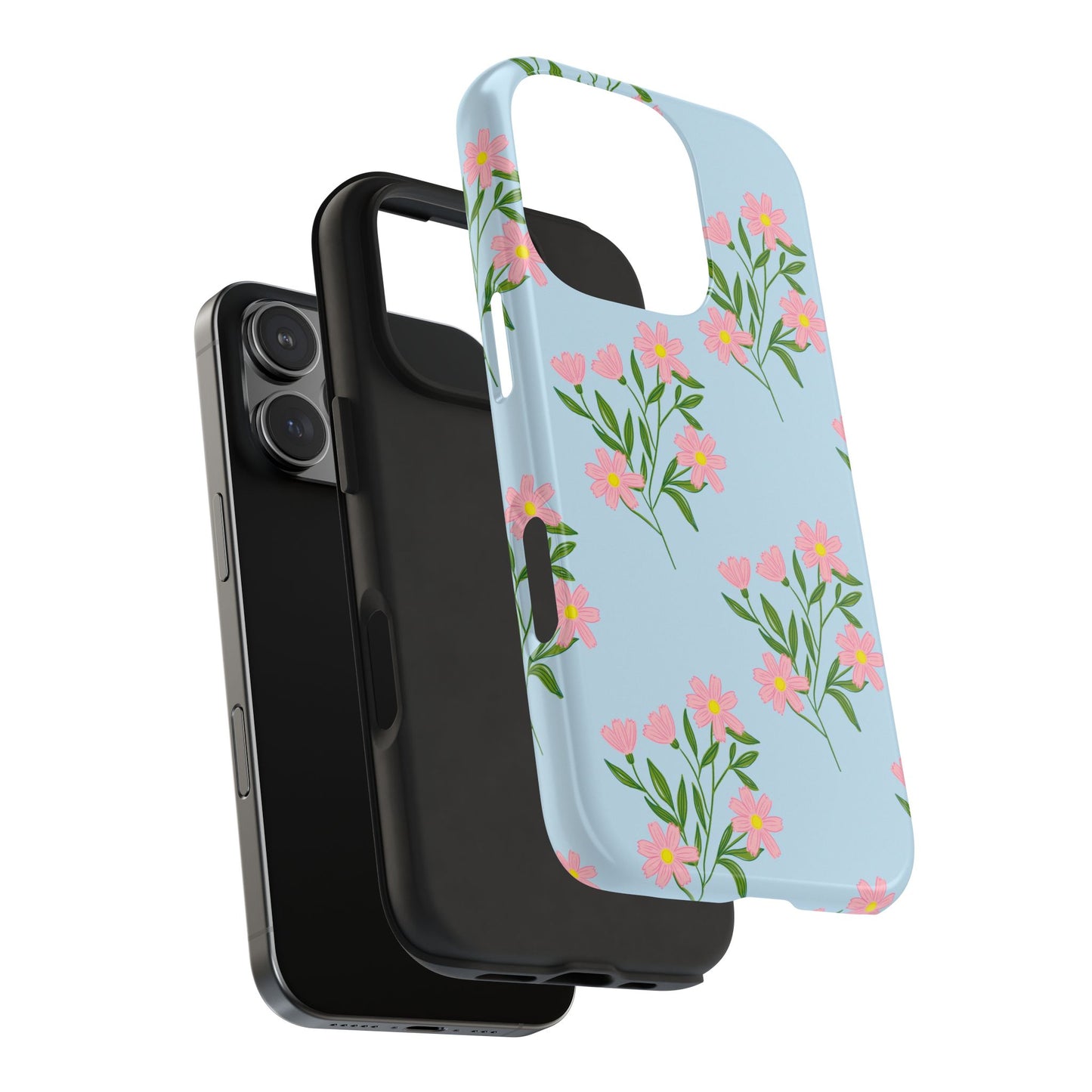 Pink Comsos Flowers Tough Phone Case | Garden Inspired Gift | Floral Phone Cover