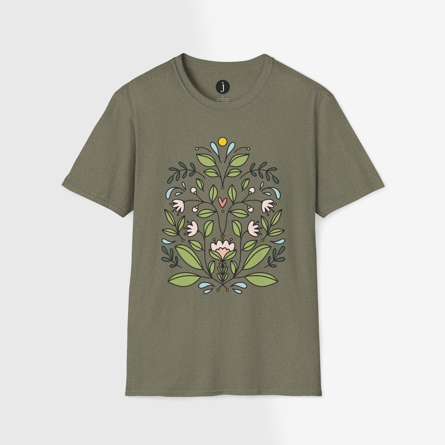 Floral Blooms Unisex Softstyle T-Shirt | 7 Color Options