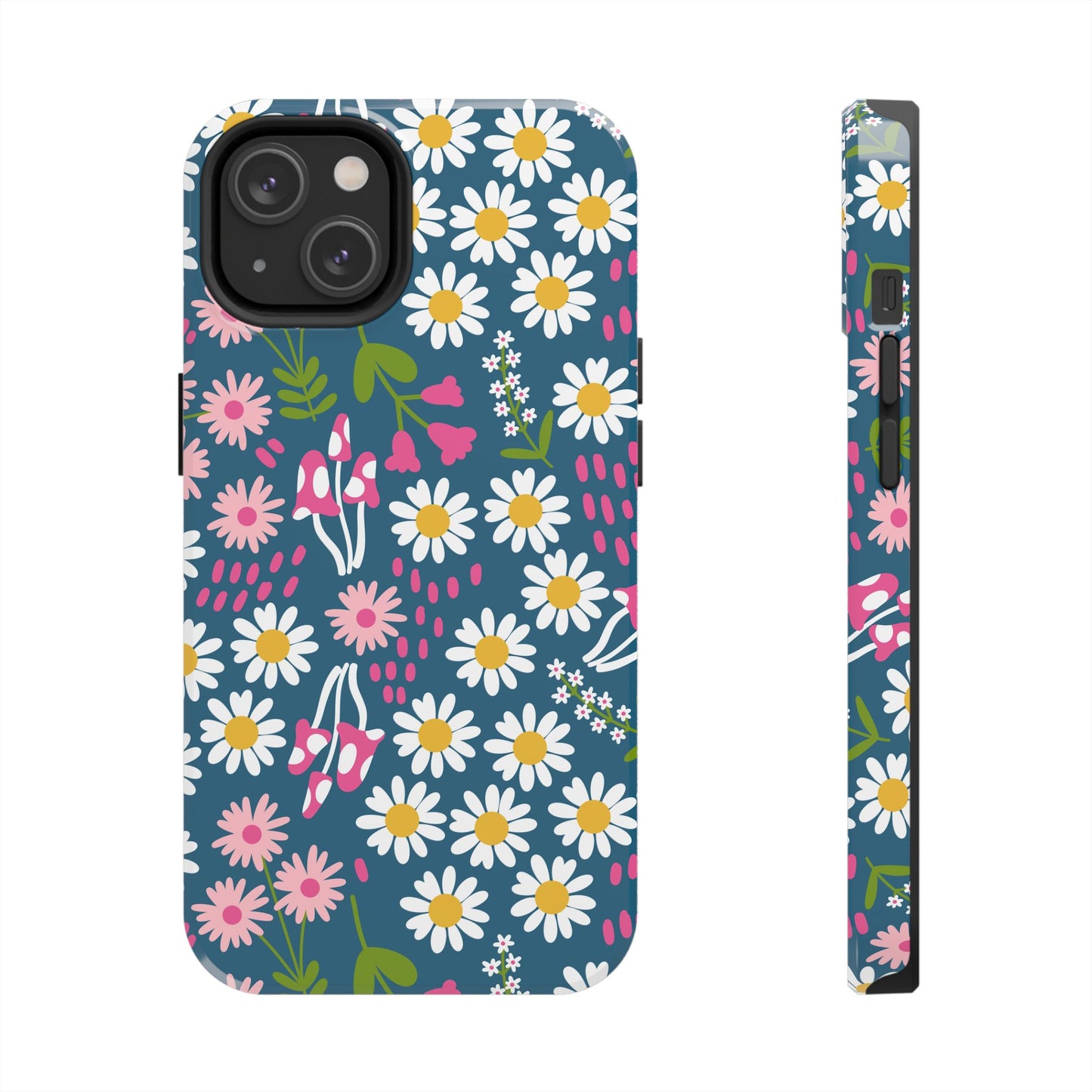 Florals + Mushrooms | Blue Tough Phone Case