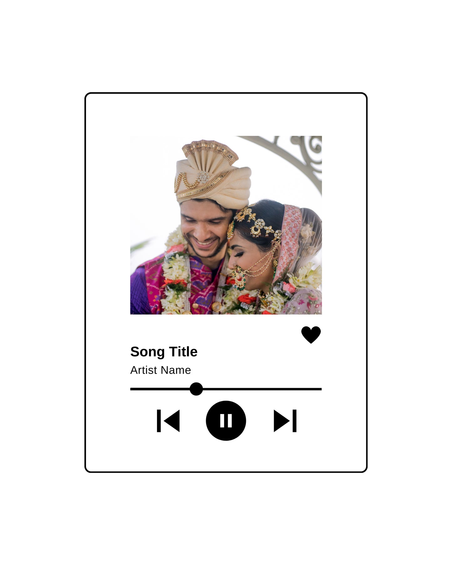 Custom Photo Song Unframed Photo Print or Greeting Card | Personalized Couples Gift Wedding Decor