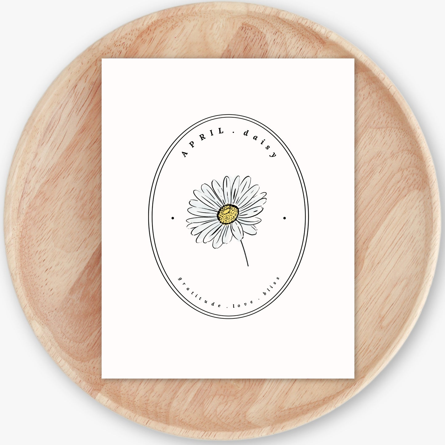 April Birth Flower Daisy | Cameo Watercolor Art Printable