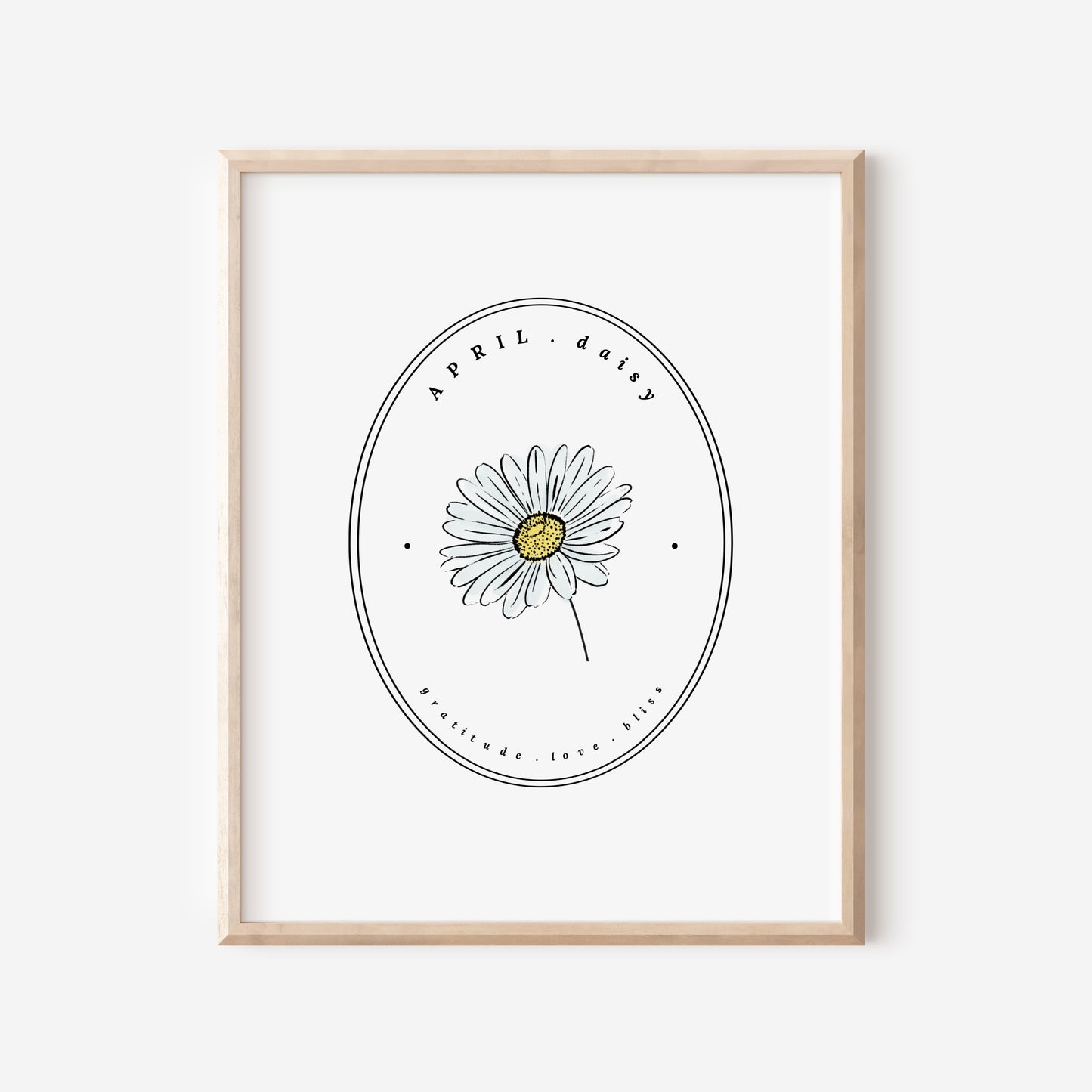 April Birth Flower Daisy | Cameo Watercolor Art Printable