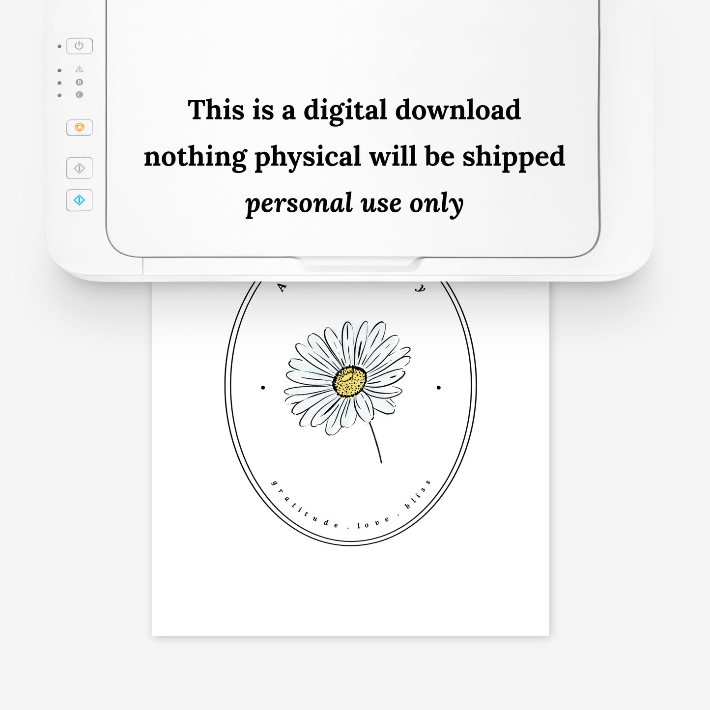 April Birth Flower Daisy | Cameo Watercolor Art Printable