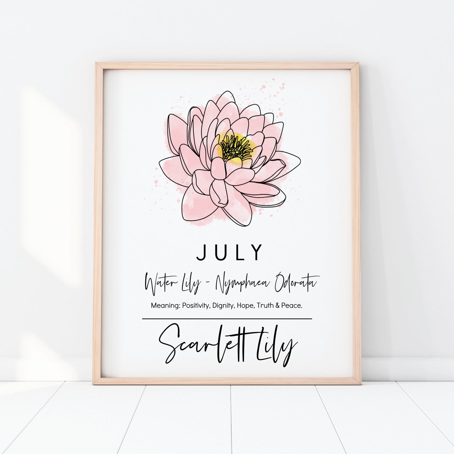 You Choose Birth Flower Personalized Name Unframed Art Print | Custom Gift for Birthdays | Nursery Wall Decor