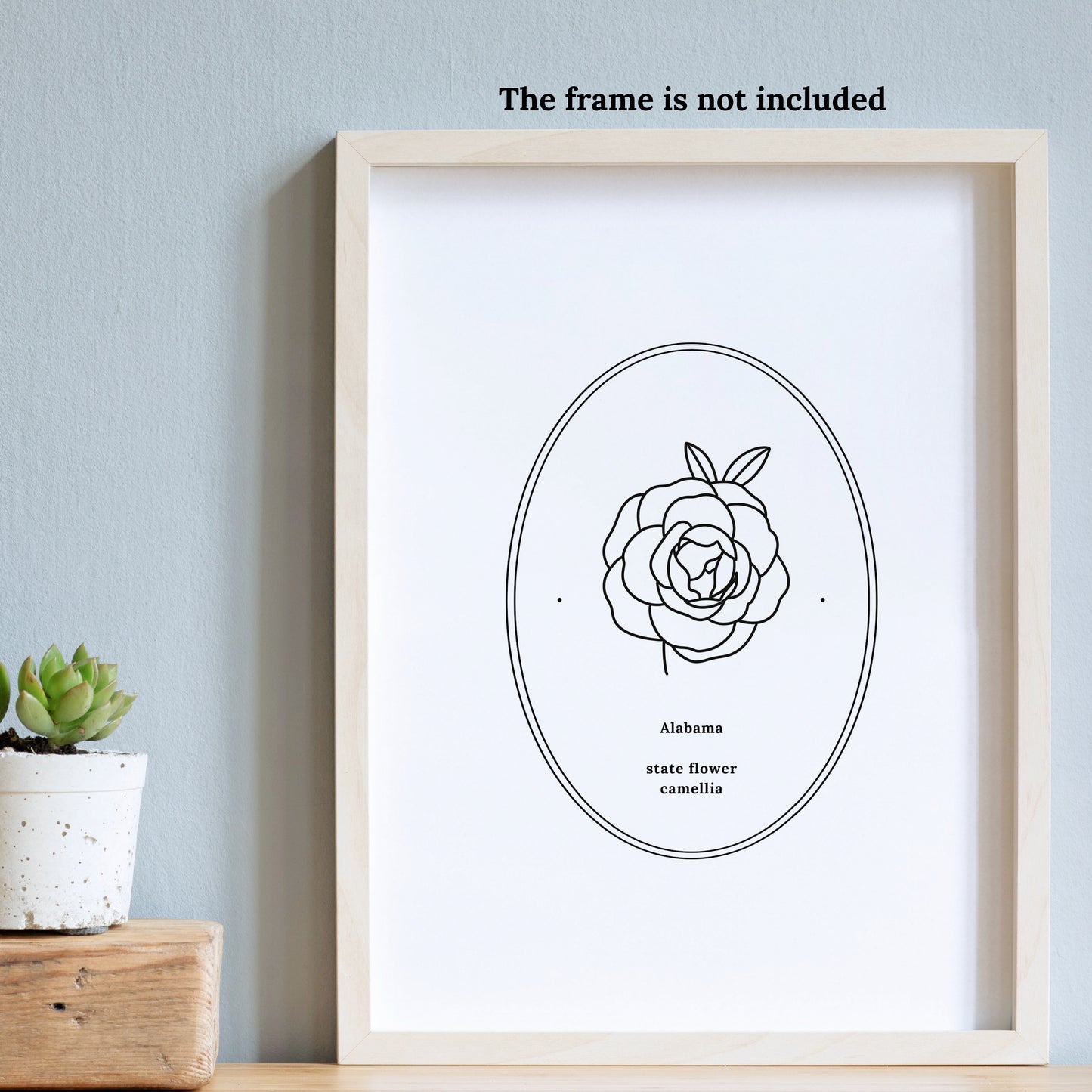 Alabama State Flower Printable | Camellia Digital Floral Wall Decor