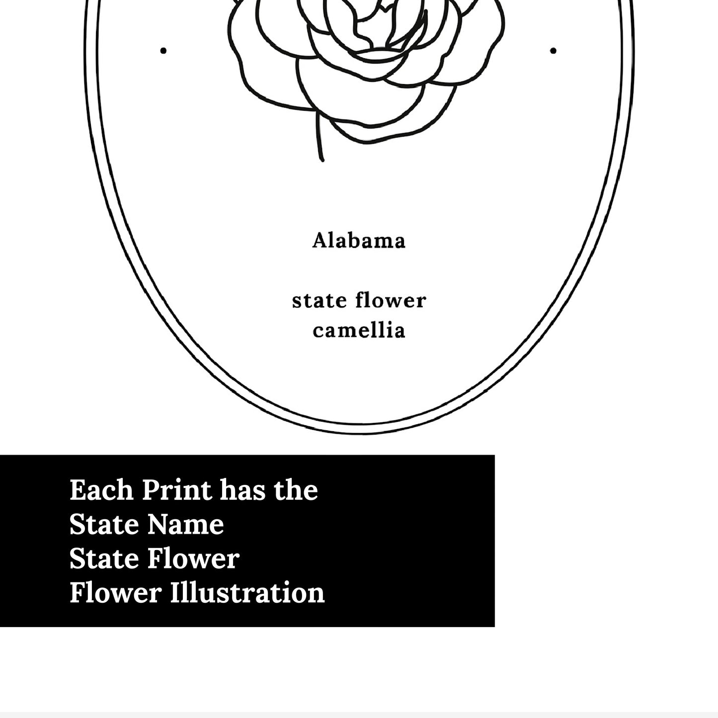 Alabama State Flower Printable | Camellia Digital Floral Wall Decor