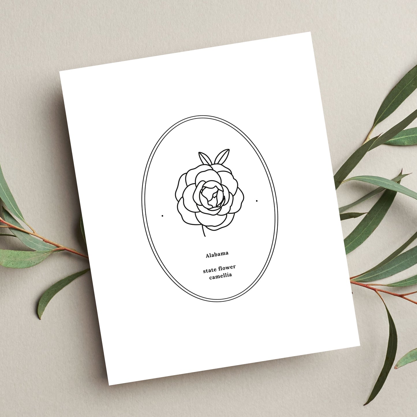 Alabama State Flower Printable | Camellia Digital Floral Wall Decor