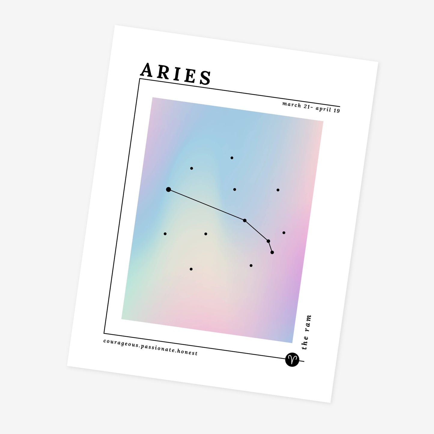 Choose Your Zodiac Print | Pastel Rainbow Gradient Wall Decor