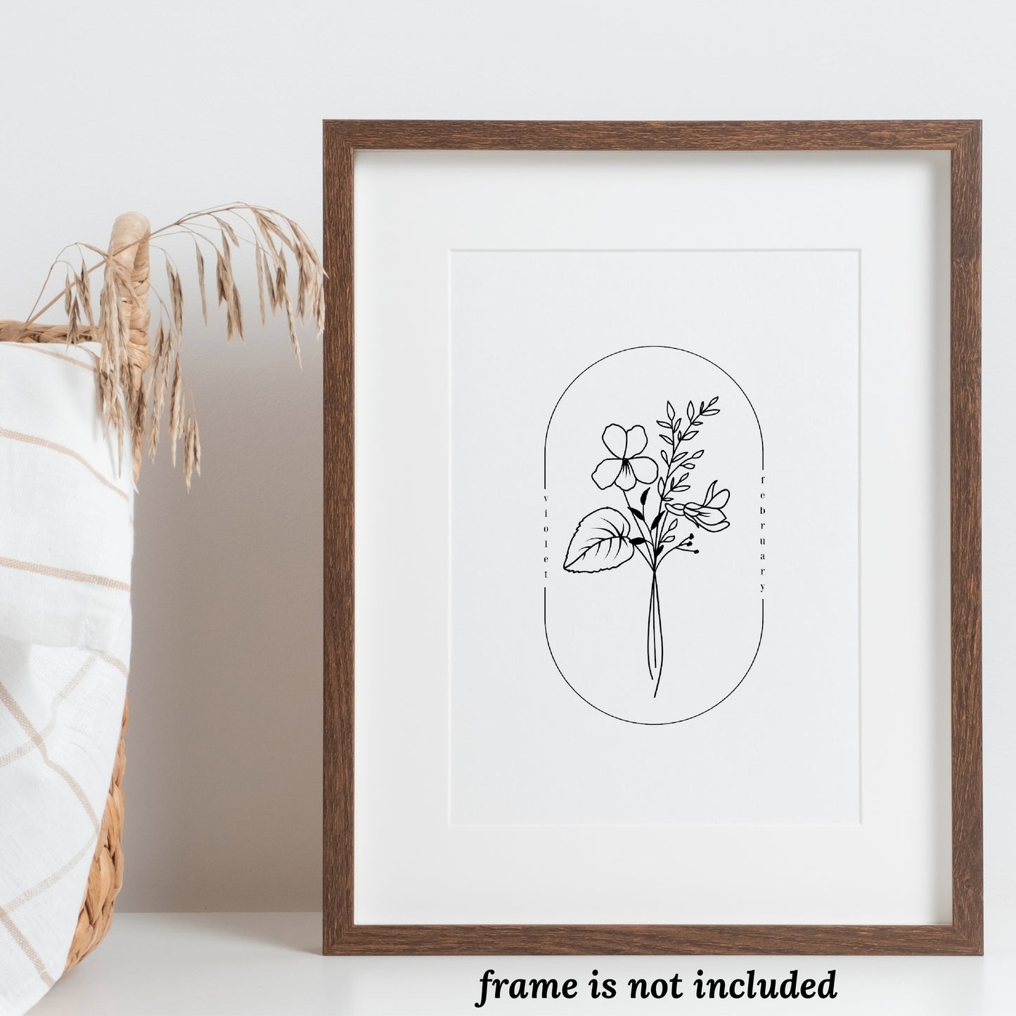 February Birth Flower Print | Iris Violet Primrose Simple Floral Wall Decor | Nursery Art Birthday Gift Remembrance Keepsake