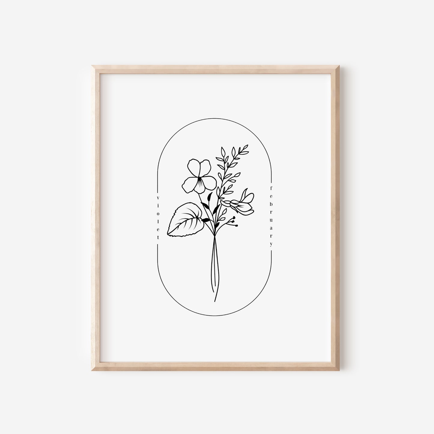 February Birth Flower Print | Iris Violet Primrose Simple Floral Wall Decor | Nursery Art Birthday Gift Remembrance Keepsake