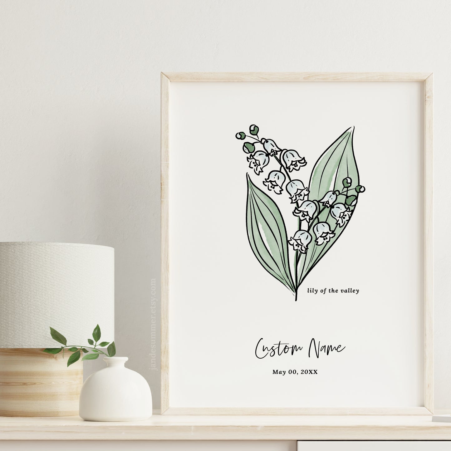 Personalized Name & Birthdate Birth Flower Printable | Custom Gift for Birthdays | Nursery Wall Decor | Floral Inspired Gift
