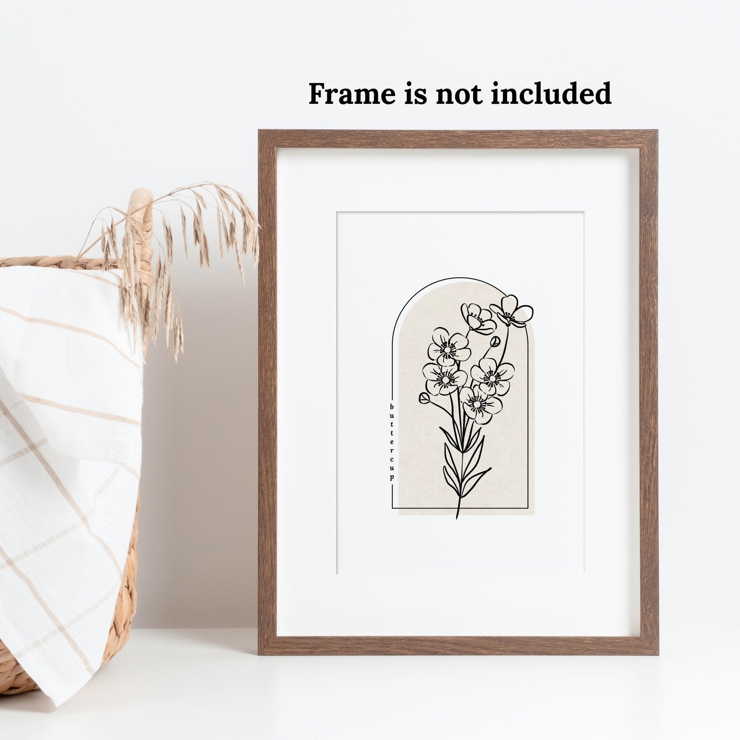 Buttercup Flower Unframed Art Print | Floral Illustration Cottagecore Garden Inspired Wall Decor
