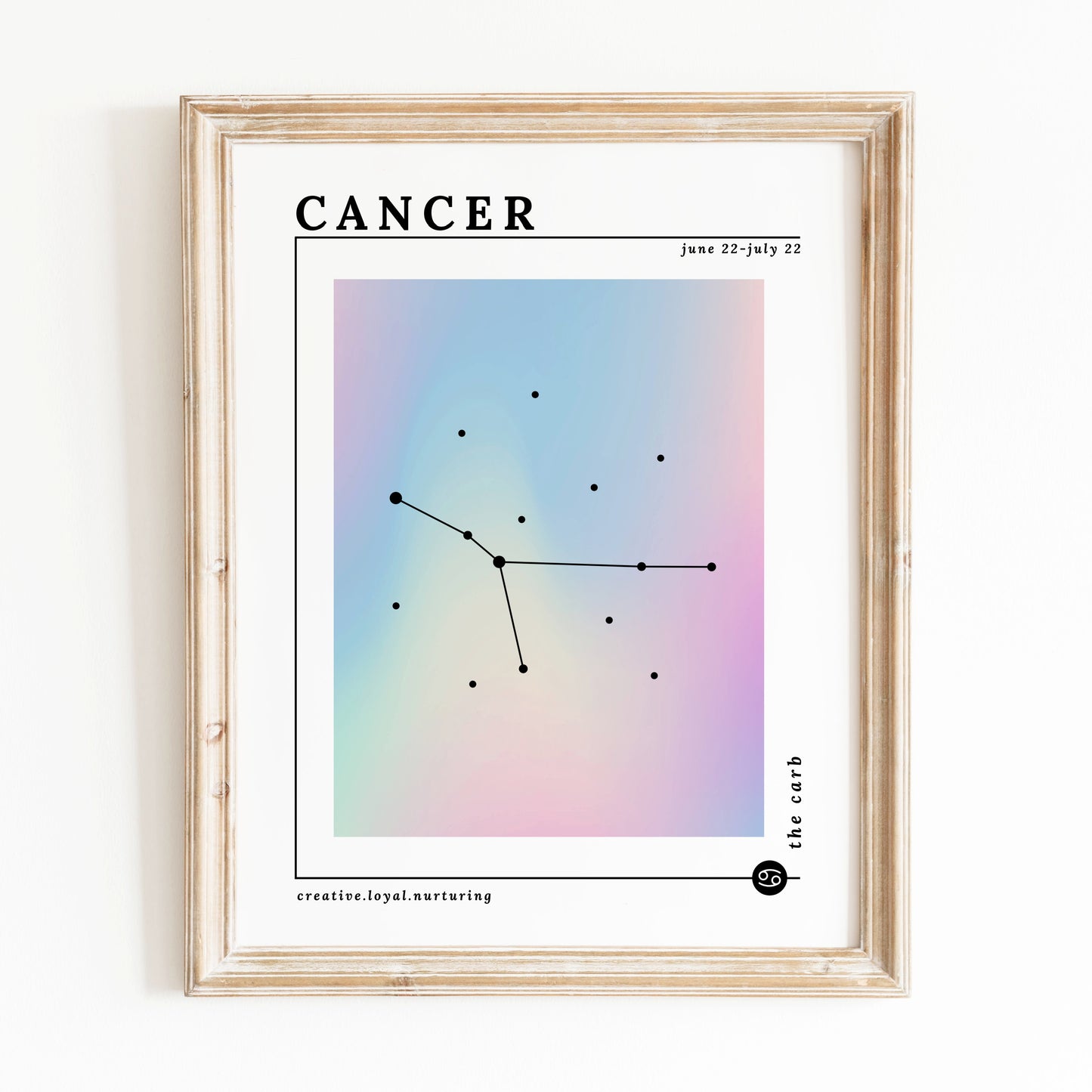 Choose Your Zodiac Print | Pastel Rainbow Gradient Wall Decor