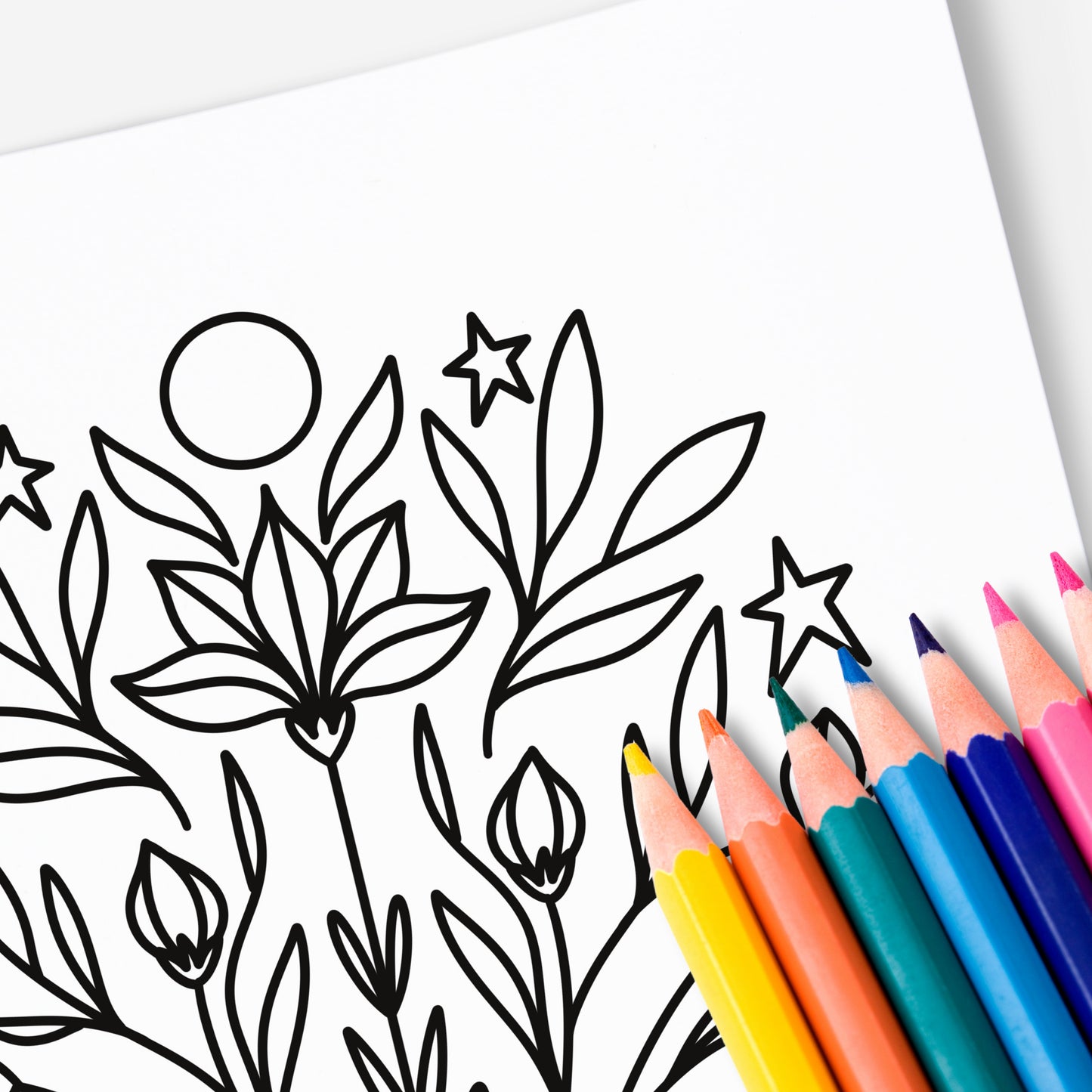 10 Pk Floral Printable Coloring Book 10Pk Coloring Pages | Hand-Drawn Flower Digital Coloring Book | Adult Zen Calming Color Activity Time