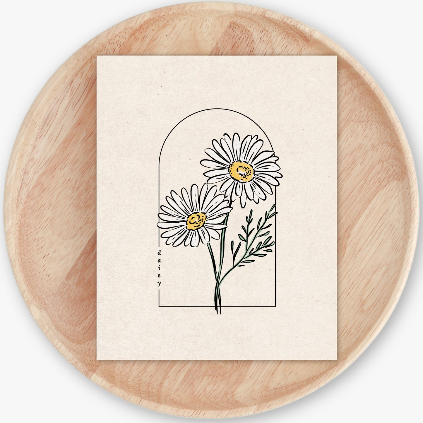 Daisy Illustration Unframed Art Print | Cottagecore Floral Wall Décor Garden Inspired Gift