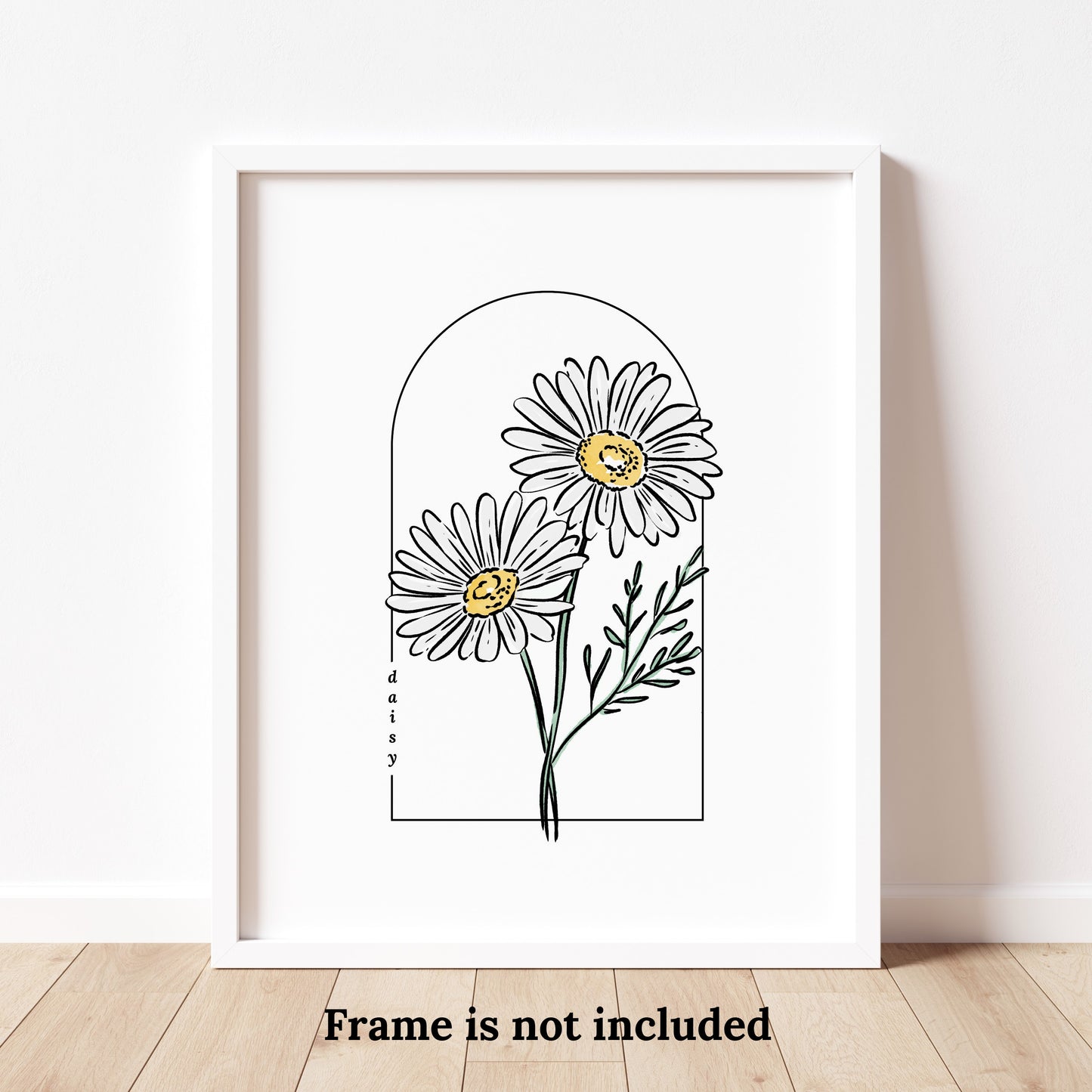Daisy Illustration Unframed Art Print | Cottagecore Floral Wall Décor Garden Inspired Gift