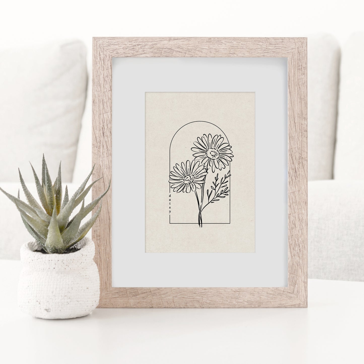 Daisy Illustration Unframed Art Print | Cottagecore Floral Wall Décor Garden Inspired Gift