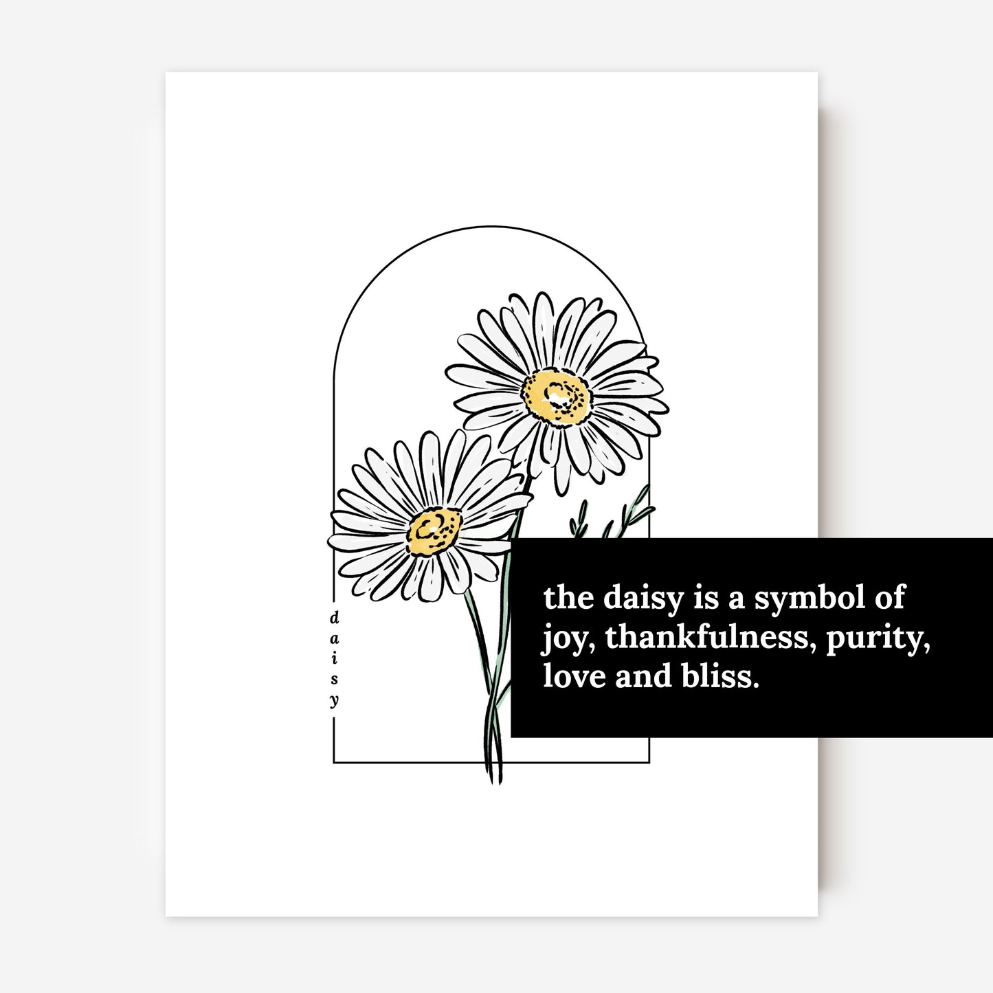 Daisy Illustration Unframed Art Print | Cottagecore Floral Wall Décor Garden Inspired Gift