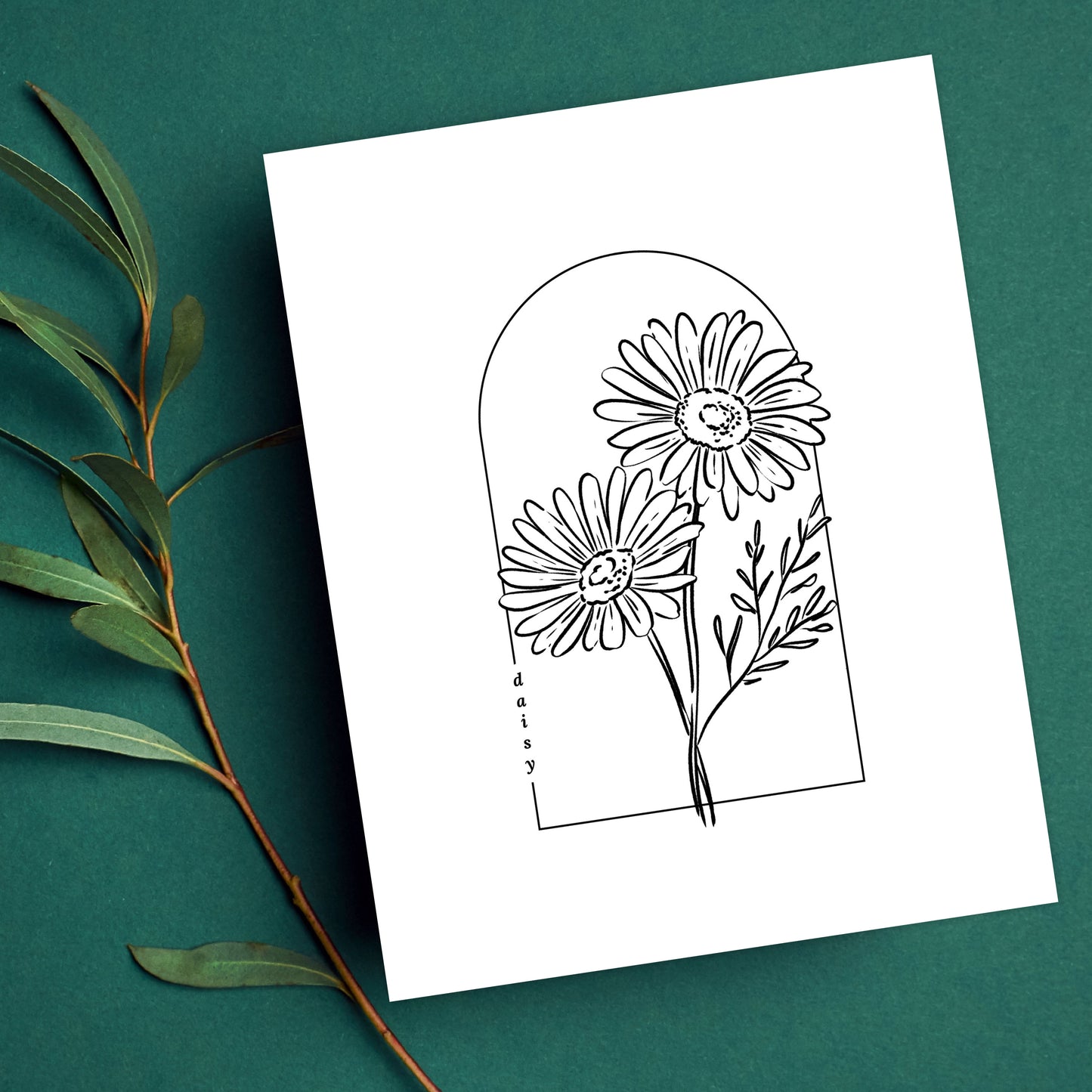 Daisy Illustration Unframed Art Print | Cottagecore Floral Wall Décor Garden Inspired Gift