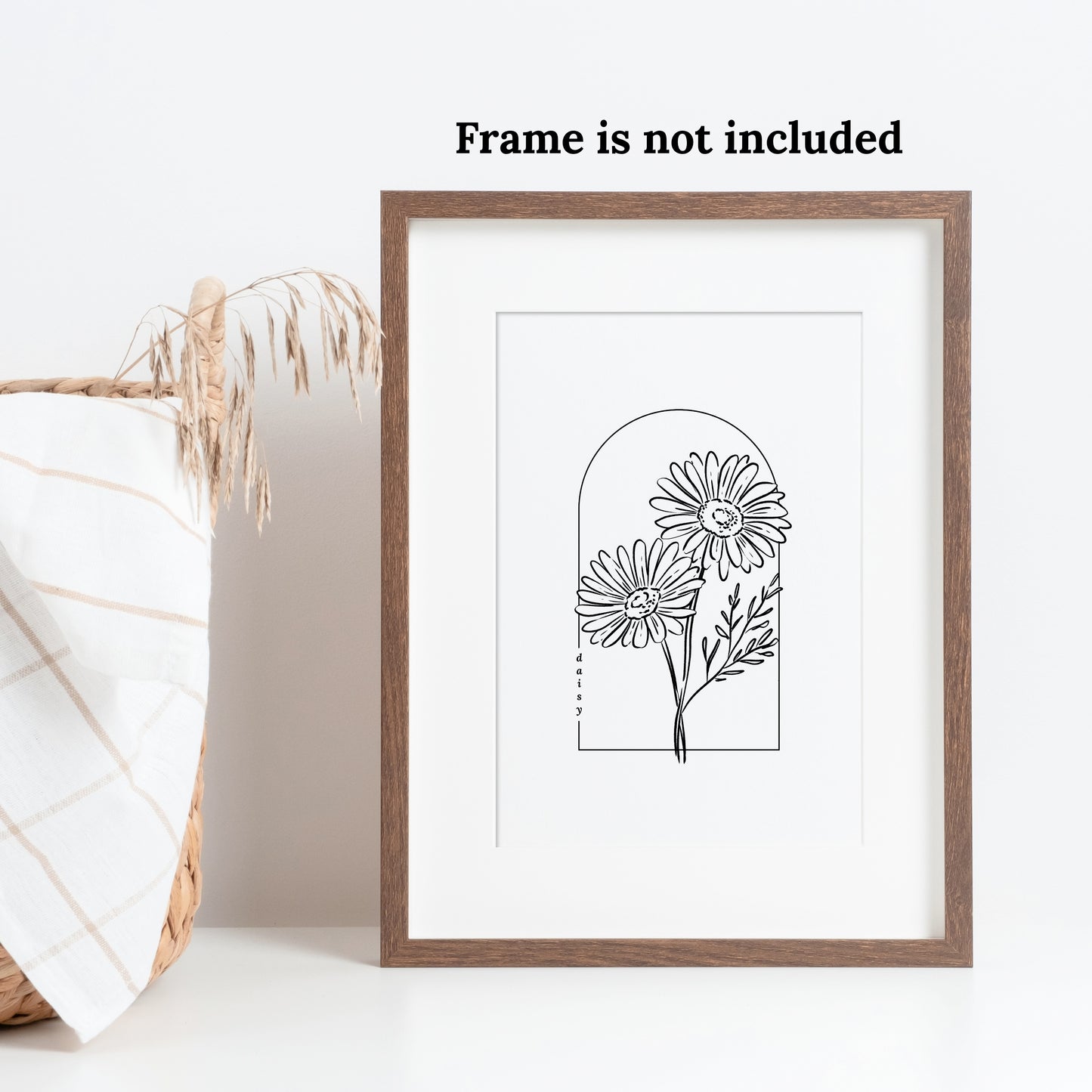 Daisy Illustration Unframed Art Print | Cottagecore Floral Wall Décor Garden Inspired Gift