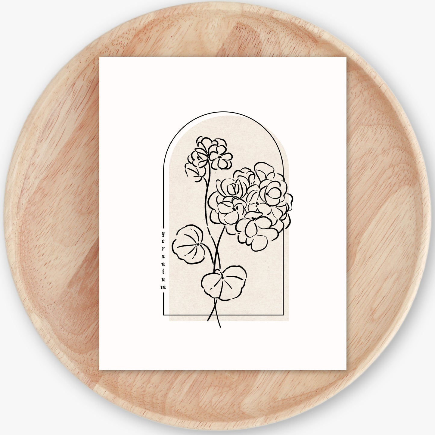 Geranium Flower Unframed Art Print | Floral Illustration Cottagecore Garden Inspired Wall Decor