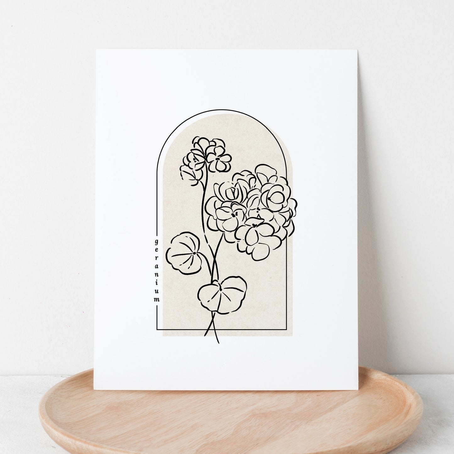 Geranium Flower Unframed Art Print | Floral Illustration Cottagecore Garden Inspired Wall Decor