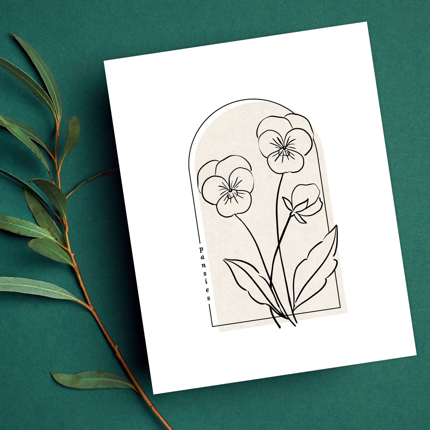 Pansies Flower Unframed Art Print | Floral Illustration Cottagecore Garden Inspired Wall Decor