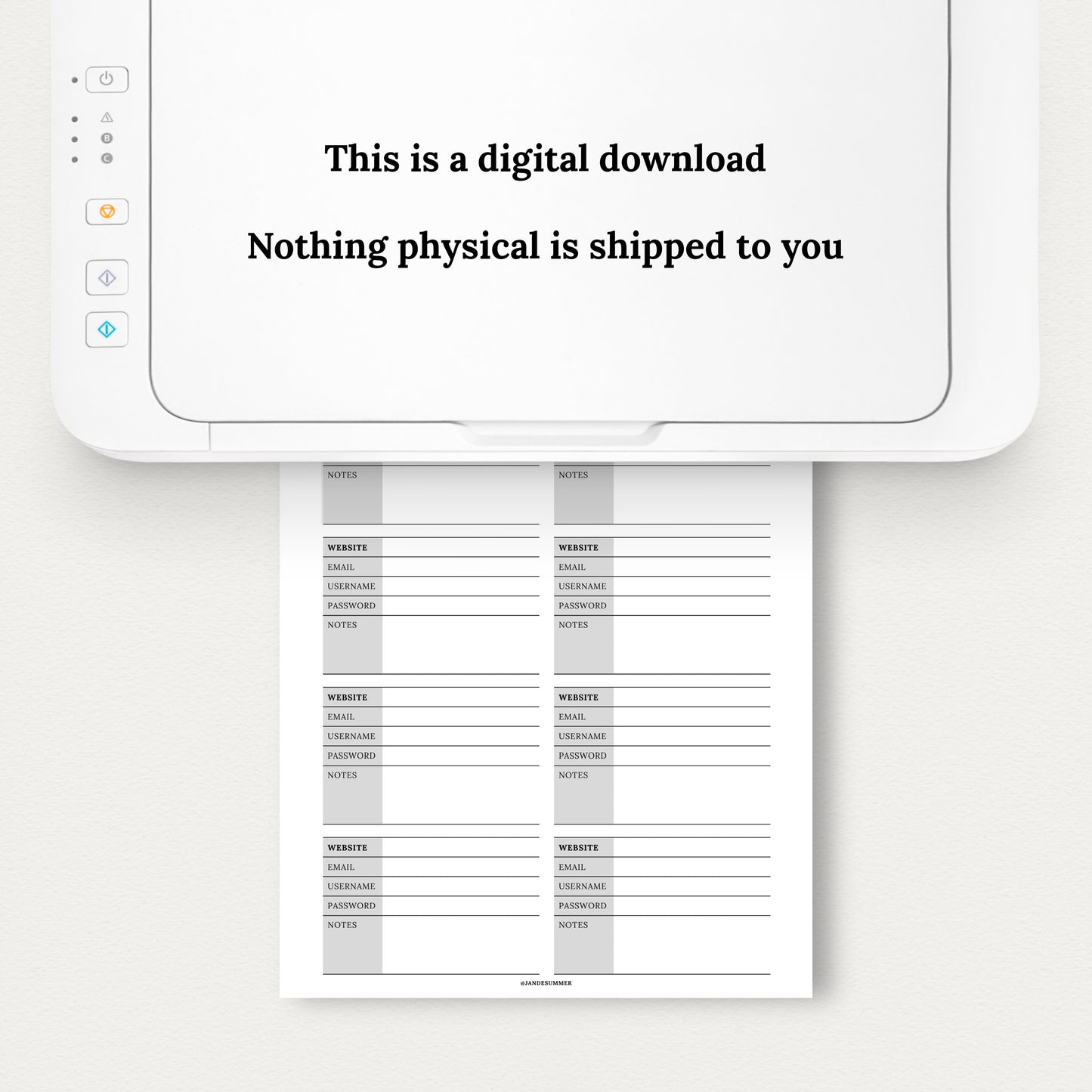 Password Keeper + Subscription Tracker Printable Book | Floral Cover 50 PDF Pages | Wifi Network Digital Printable Notebook