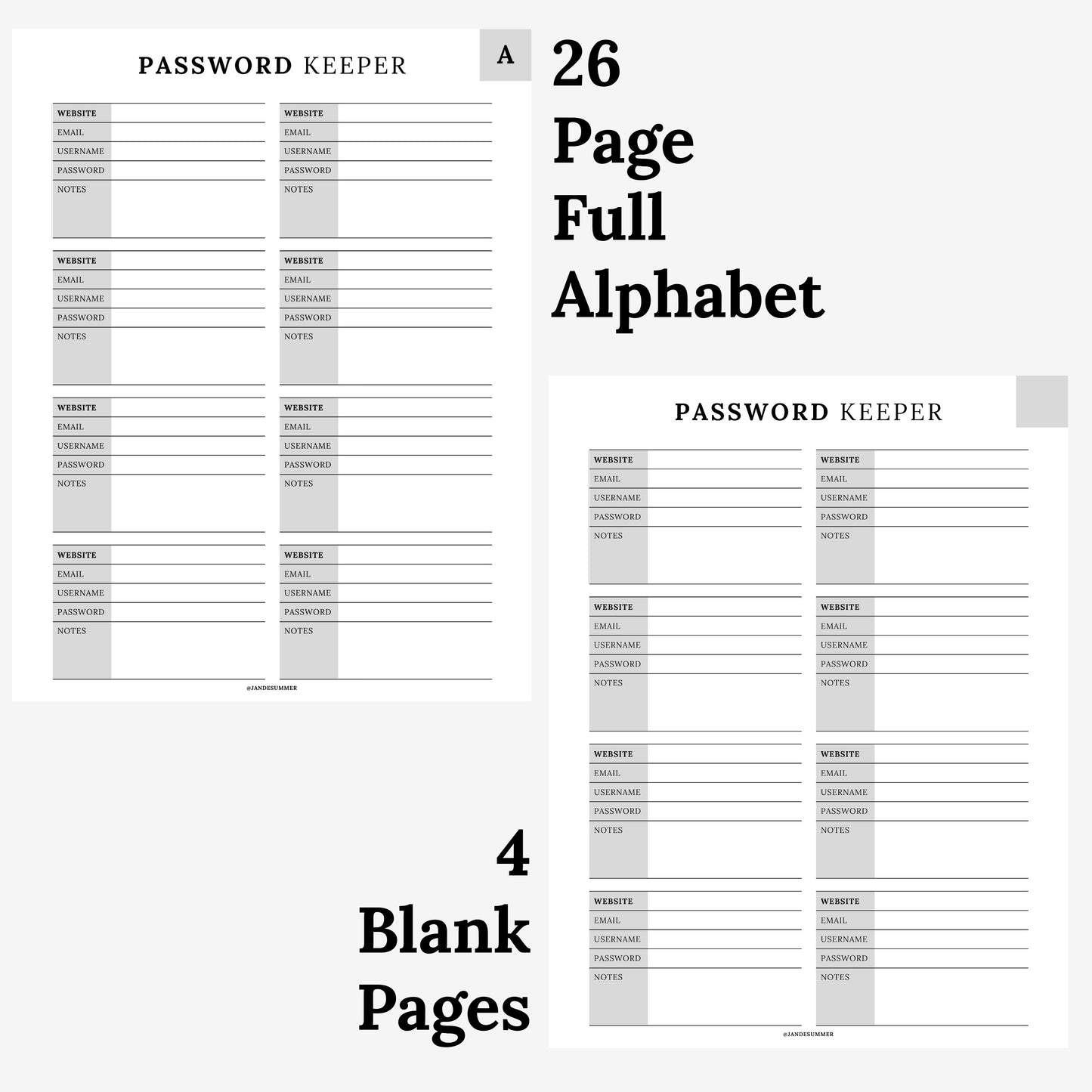 Password Keeper + Subscription Tracker Printable Book | Floral Cover 50 PDF Pages | Wifi Network Digital Printable Notebook