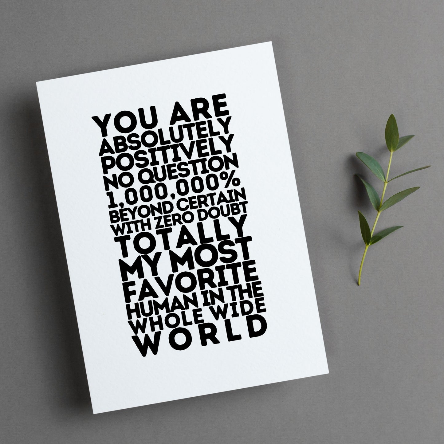 You Are My Favorite Human | 3 Options Card for Couples Valentines Day Wedding Anniversary Greeting Card Digital Printable