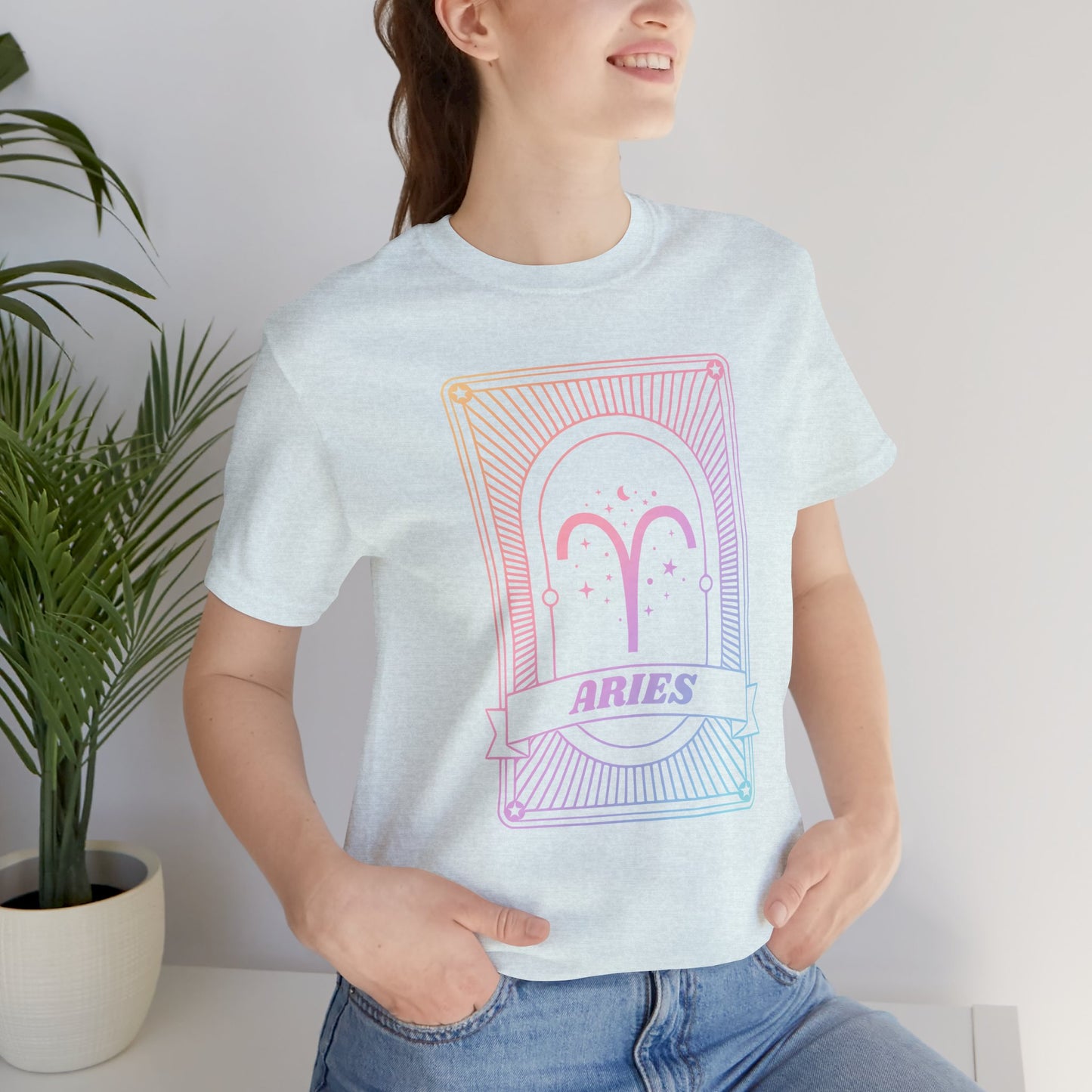 Aries Zodiac Unisex Jersey Tee - Celestial Astrology Shirt for Astrology Lovers | 10 Color Options