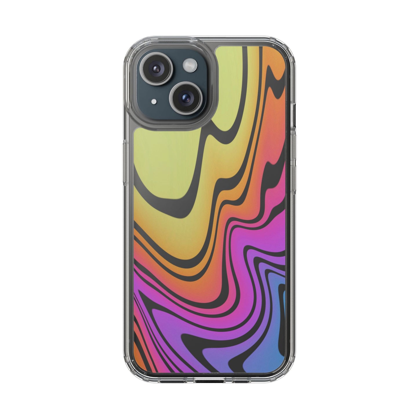 Vibrant Swirl Clear Phone Case | Trendy & Tough Rainbow Clear Phone Cover