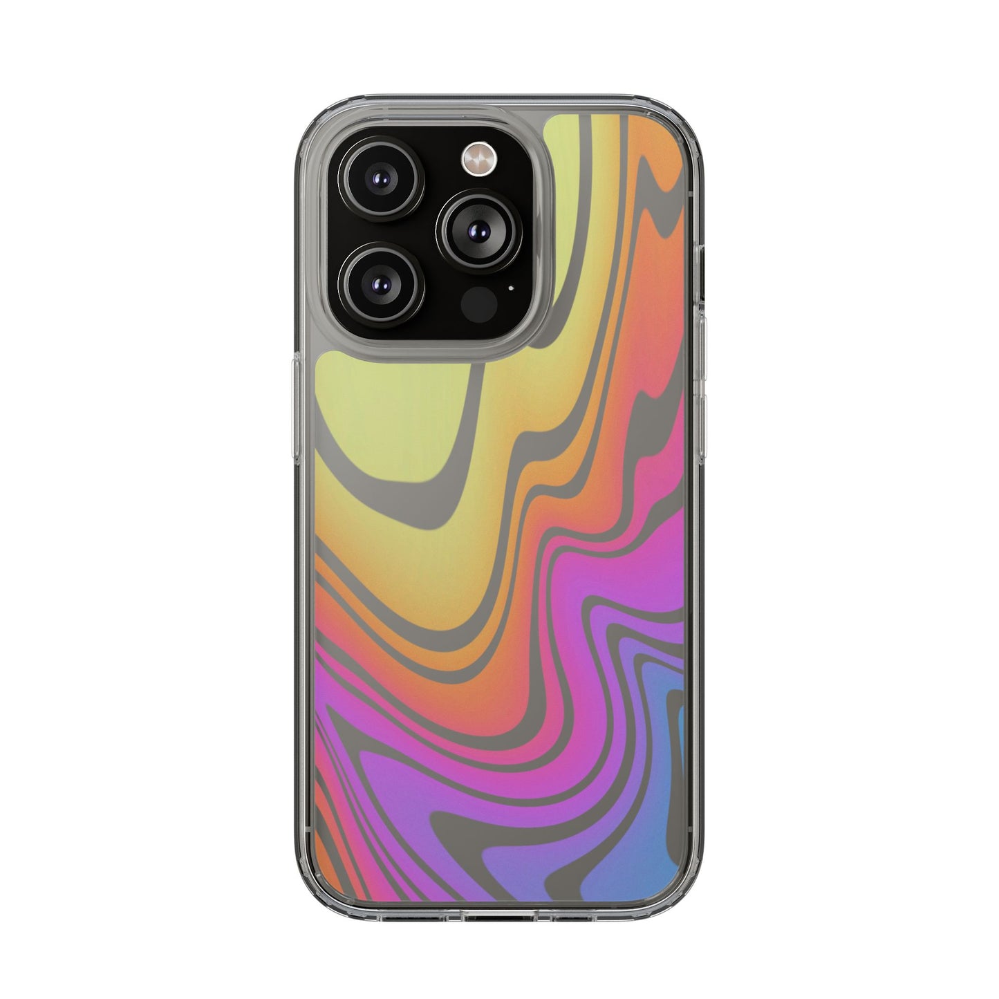 Vibrant Swirl Clear Phone Case | Trendy & Tough Rainbow Clear Phone Cover