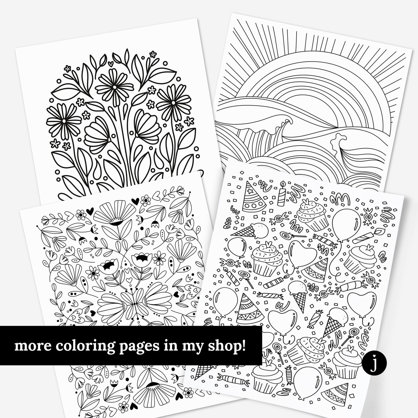 8 Crafty Printable Coloring Pages | Sewing Embroidery Yarn Button Handmade Crafts | Illustrated Craft Day Coloring Sheets