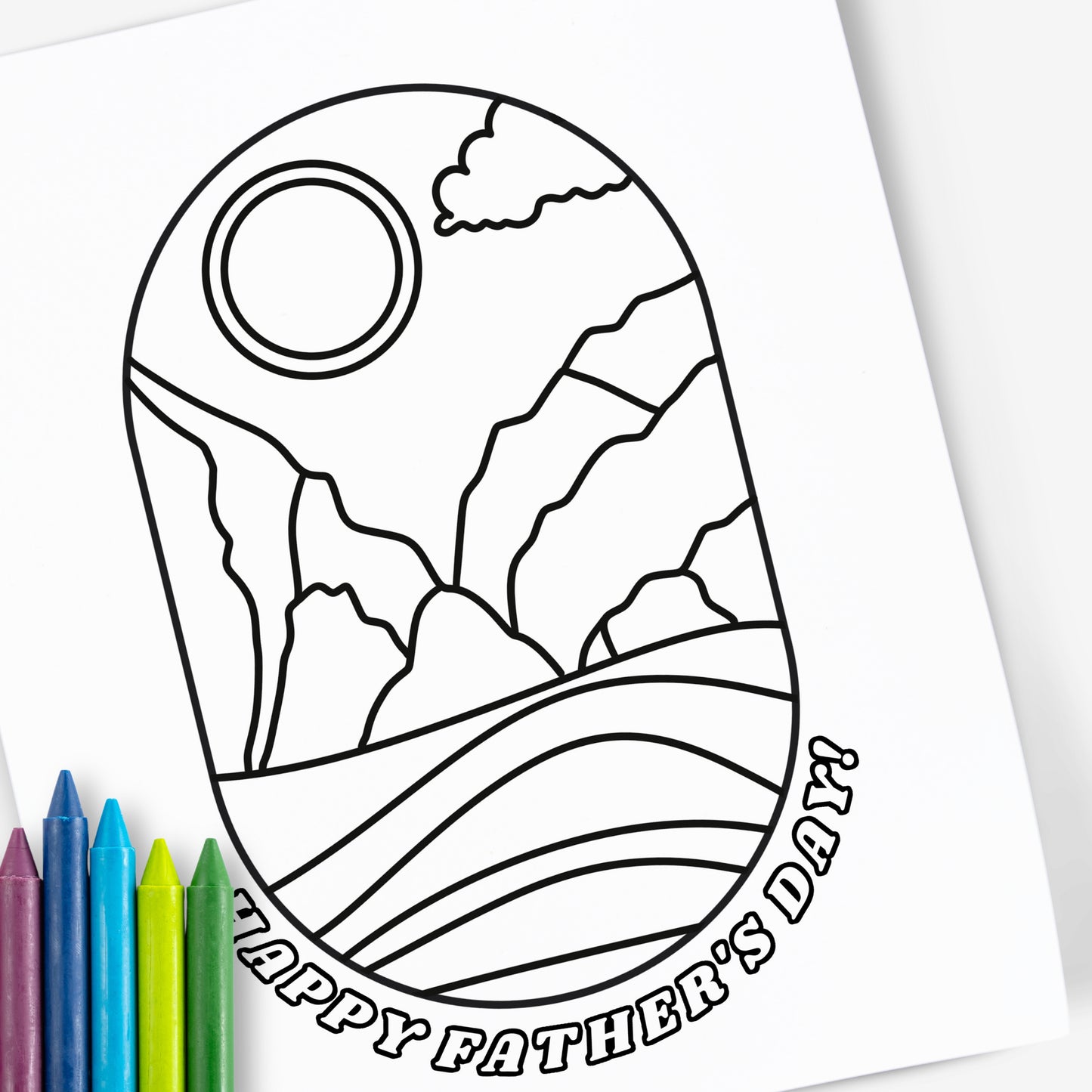 10 Father's Day Printable Coloring Pages | Illustrated Fishing Camping Awards & Medals Coloring Sheets