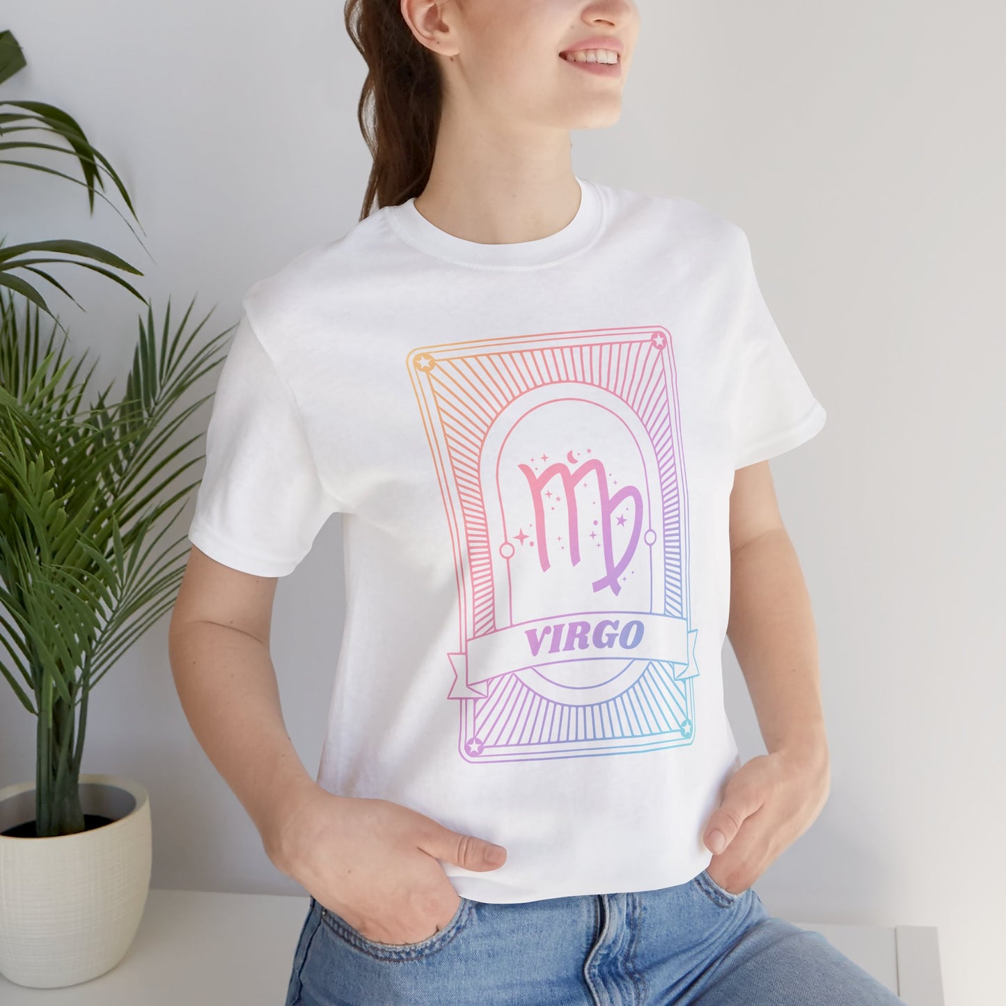 Virgo Zodiac Graphic Tee - Rainbow Astrology Shirt for Astrology Lovers | 10 Color Options