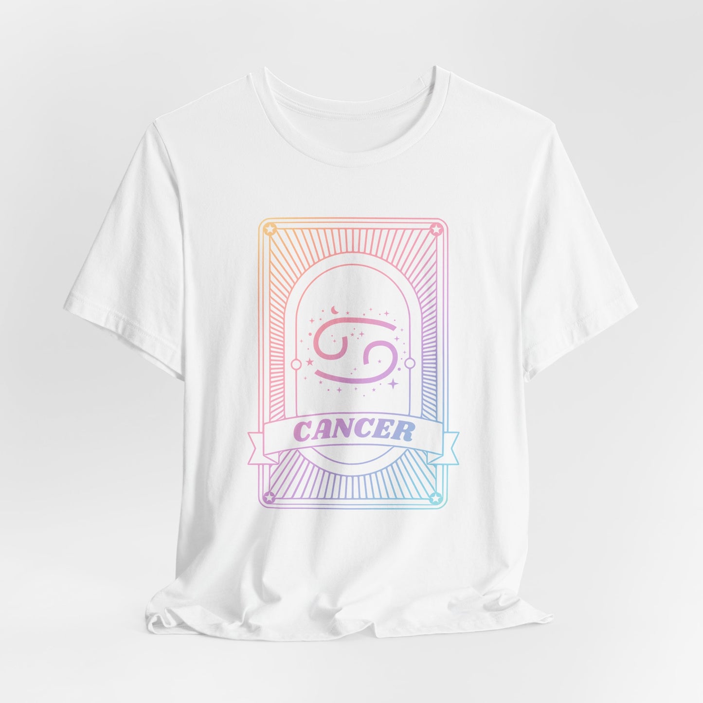 Cancer Zodiac Graphic Tee - Rainbow Astrology Shirt for Astrology Lovers | 10 Color Options