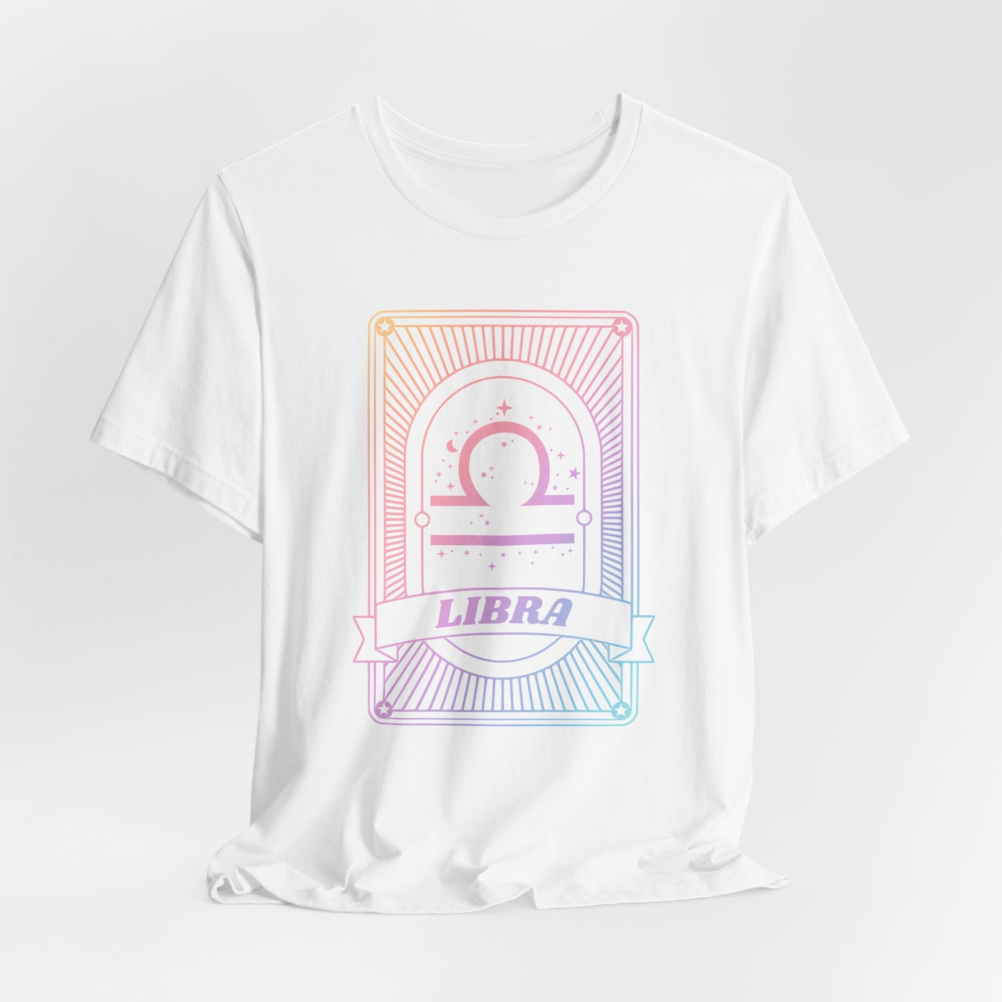 Libra Zodiac Graphic Tee - Rainbow Astrology Shirt for Astrology Lovers | 10 Color Options