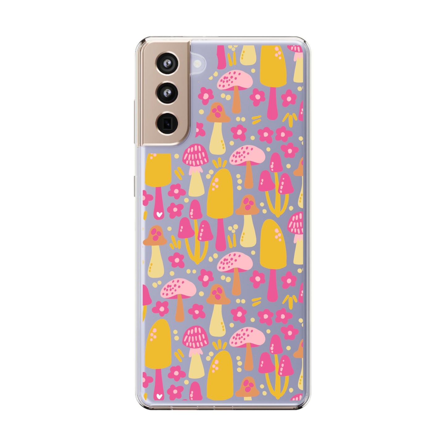 Mushrooms & Little Blooms Clear Phone Case - Stylish & Protective Cover