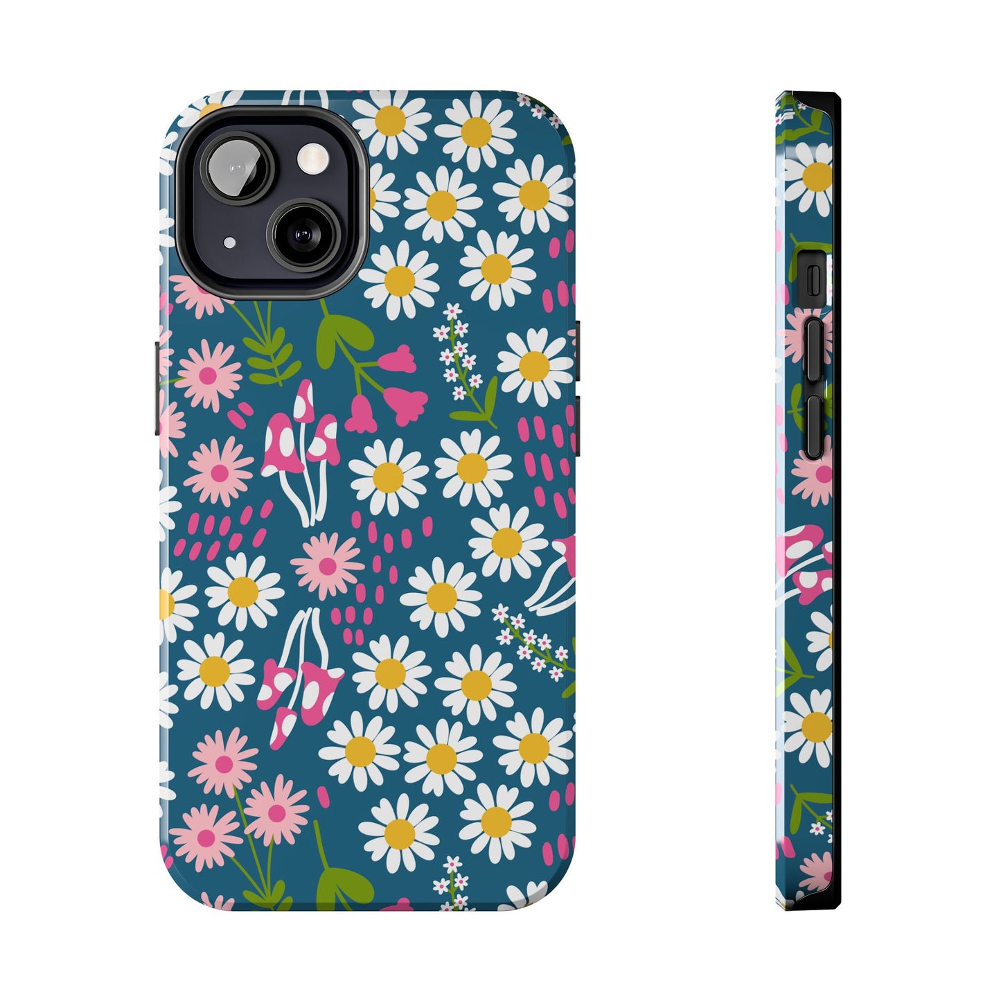 Florals + Mushrooms | Blue Tough Phone Case