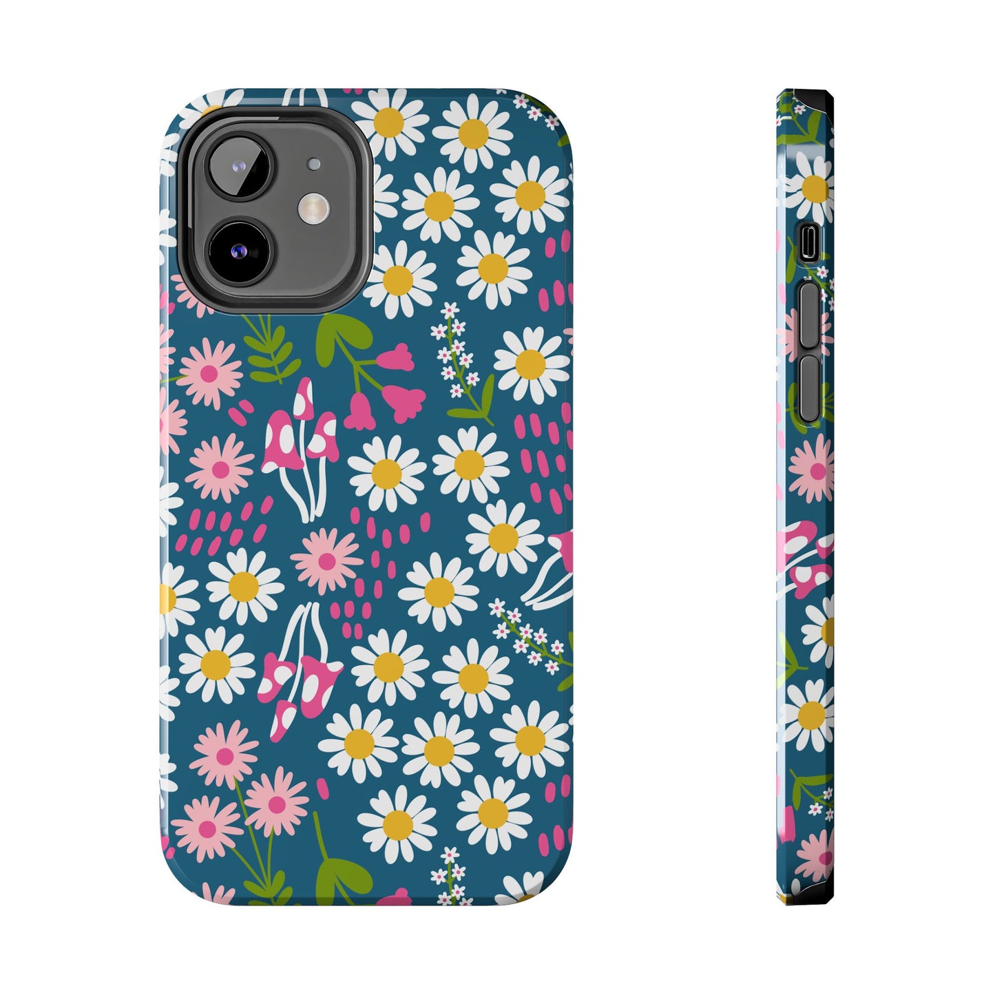 Florals + Mushrooms | Blue Tough Phone Case