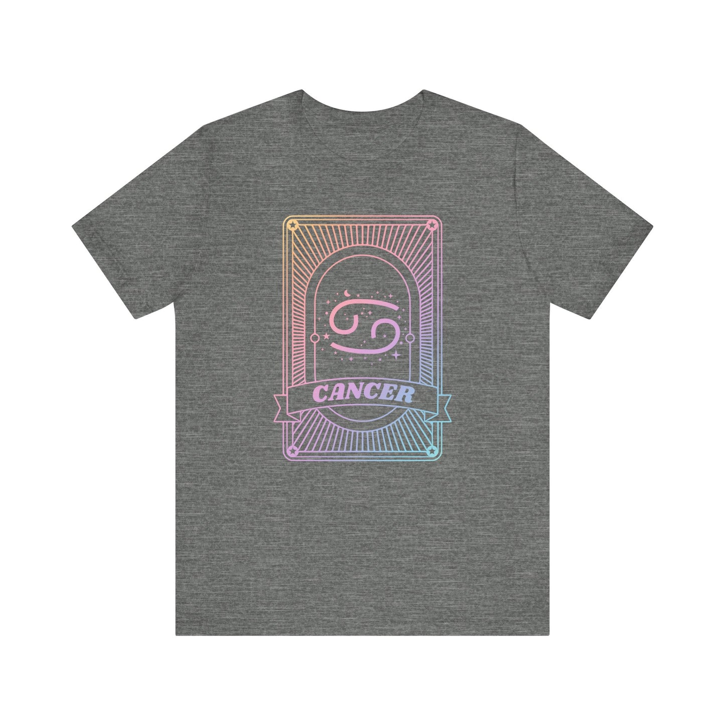 Cancer Zodiac Graphic Tee - Rainbow Astrology Shirt for Astrology Lovers | 10 Color Options