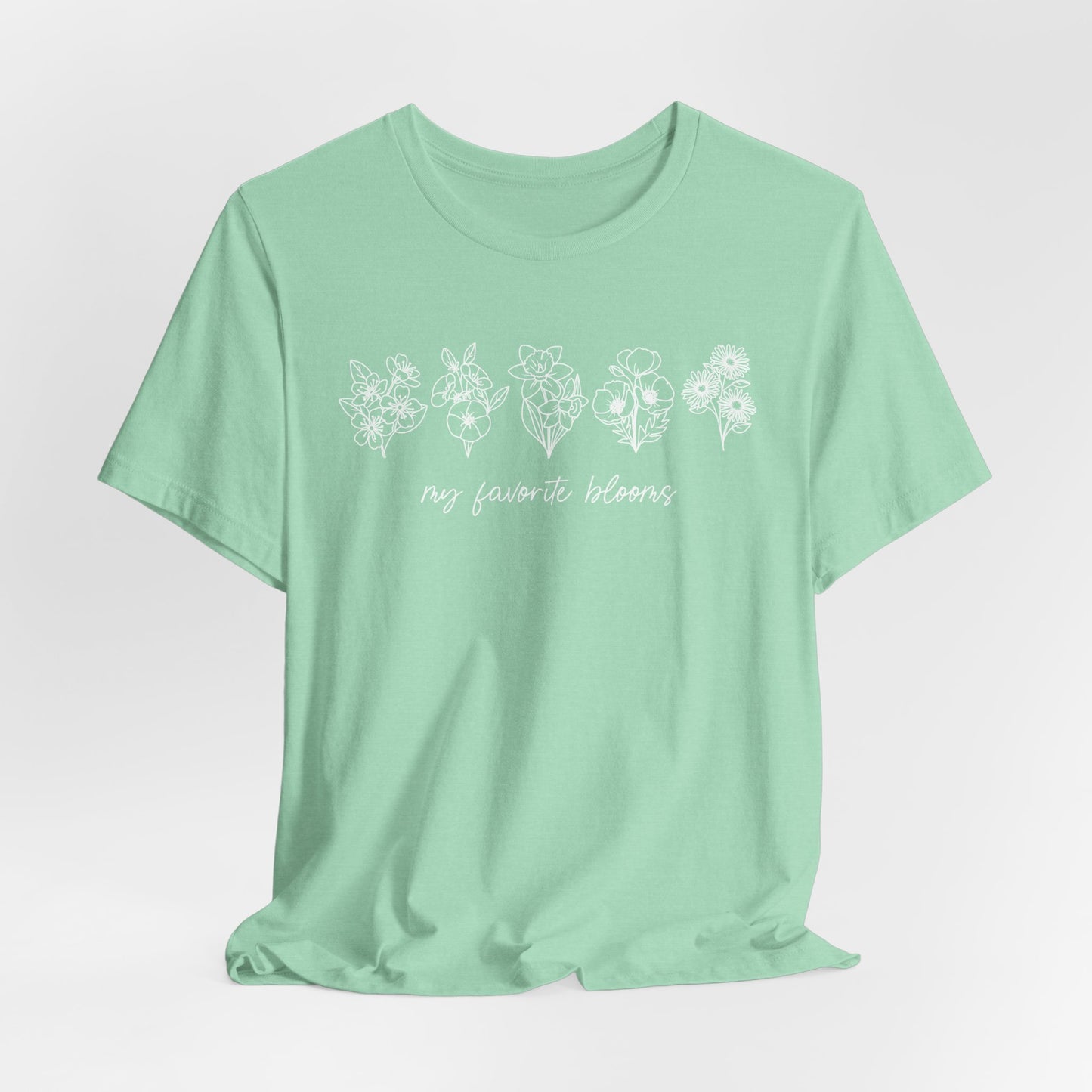 Personalized Birth Flower Garden Graphic Tee | Add Up to 5 Flowers | 13 Shirt Colors