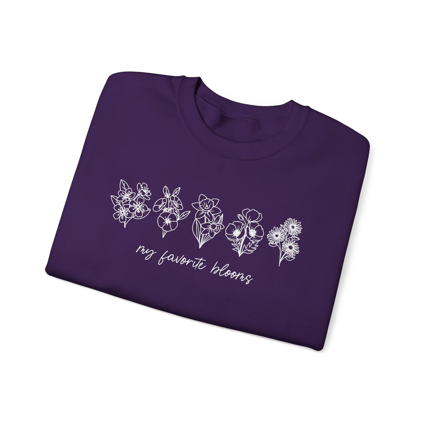 Birth Flower Garden | Up to 12 Flowers Unisex Heavy Blend™ Crewneck Sweatshirt