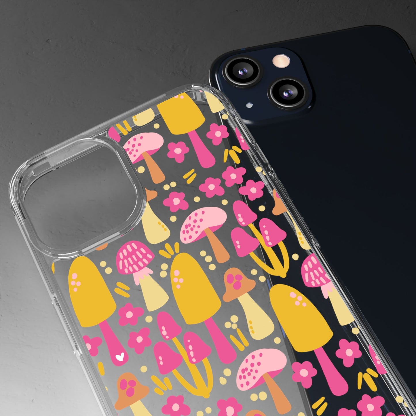 Mushrooms & Little Blooms Clear Phone Case - Stylish & Protective Cover