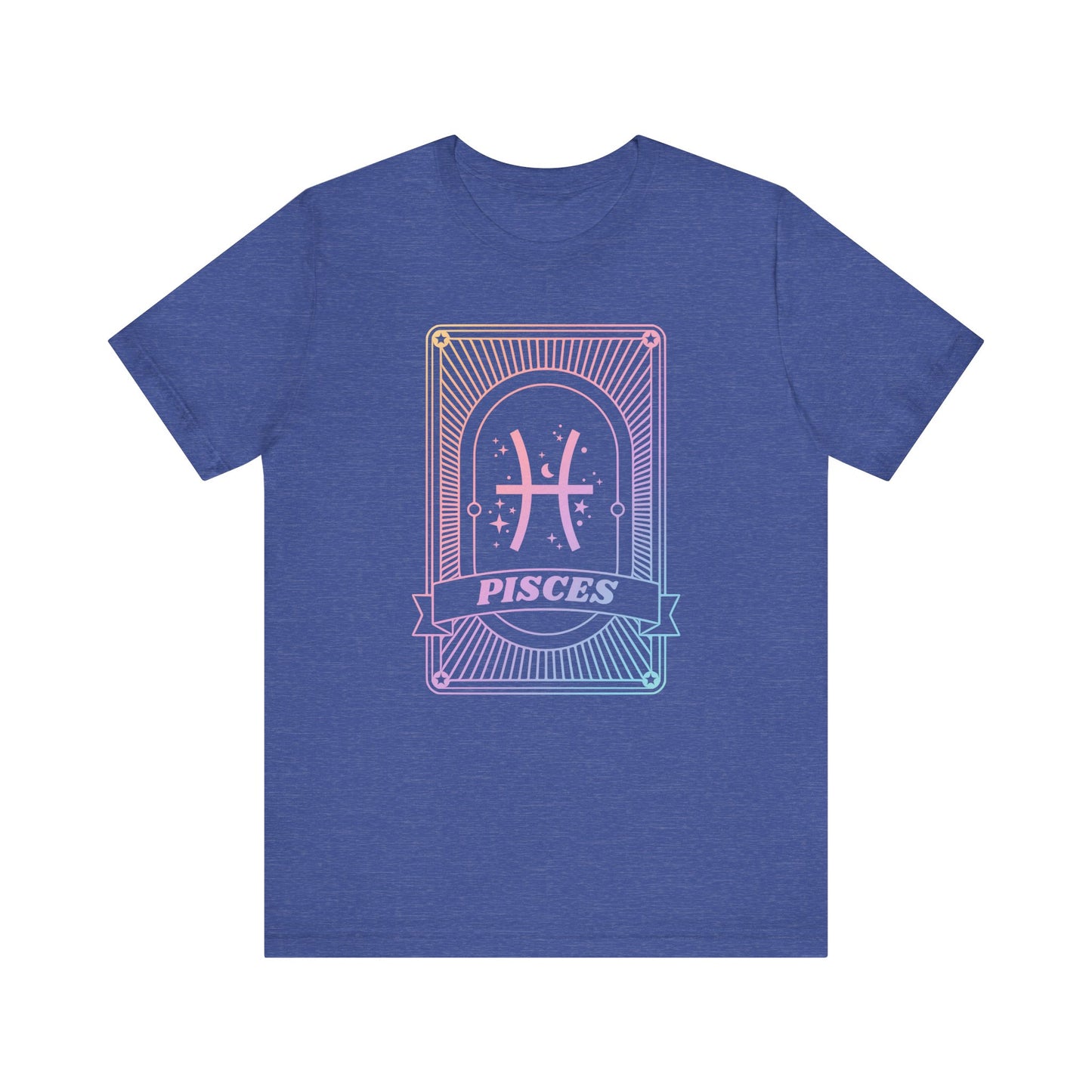 Pisces Zodiac Graphic Tee - Rainbow Astrology Shirt for Astrology Lovers | 10 Color Options