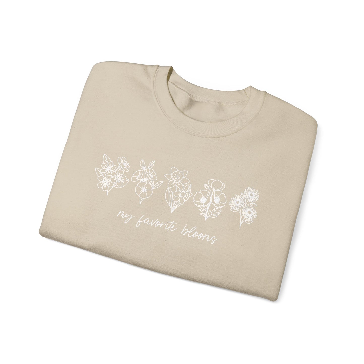 Birth Flower Garden | Up to 12 Flowers Unisex Heavy Blend™ Crewneck Sweatshirt