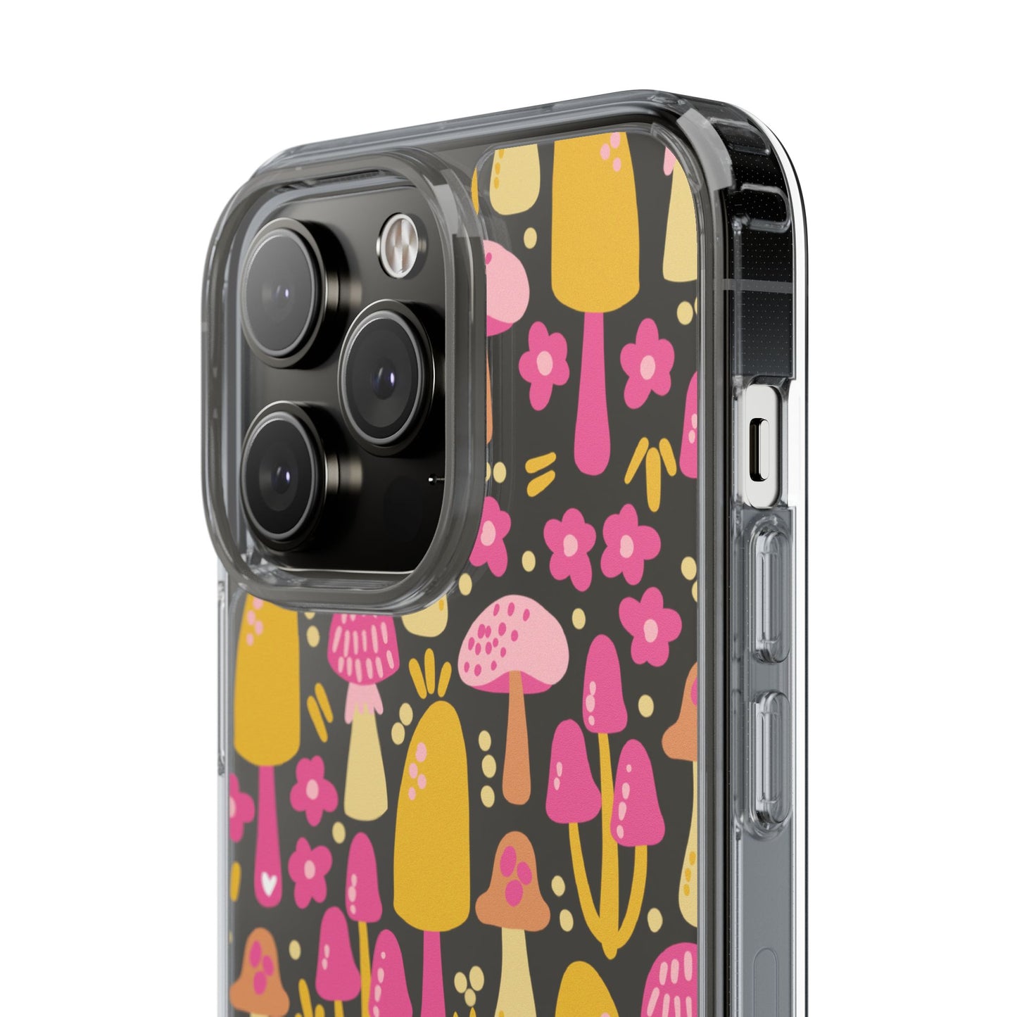 Mushrooms & Little Blooms Clear Phone Case - Stylish & Protective Cover