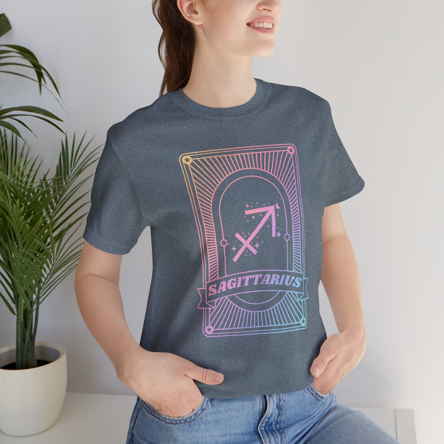 Sagittarius Zodiac Graphic Tee - Rainbow Astrology Shirt for Astrology Lovers | 10 Color Options