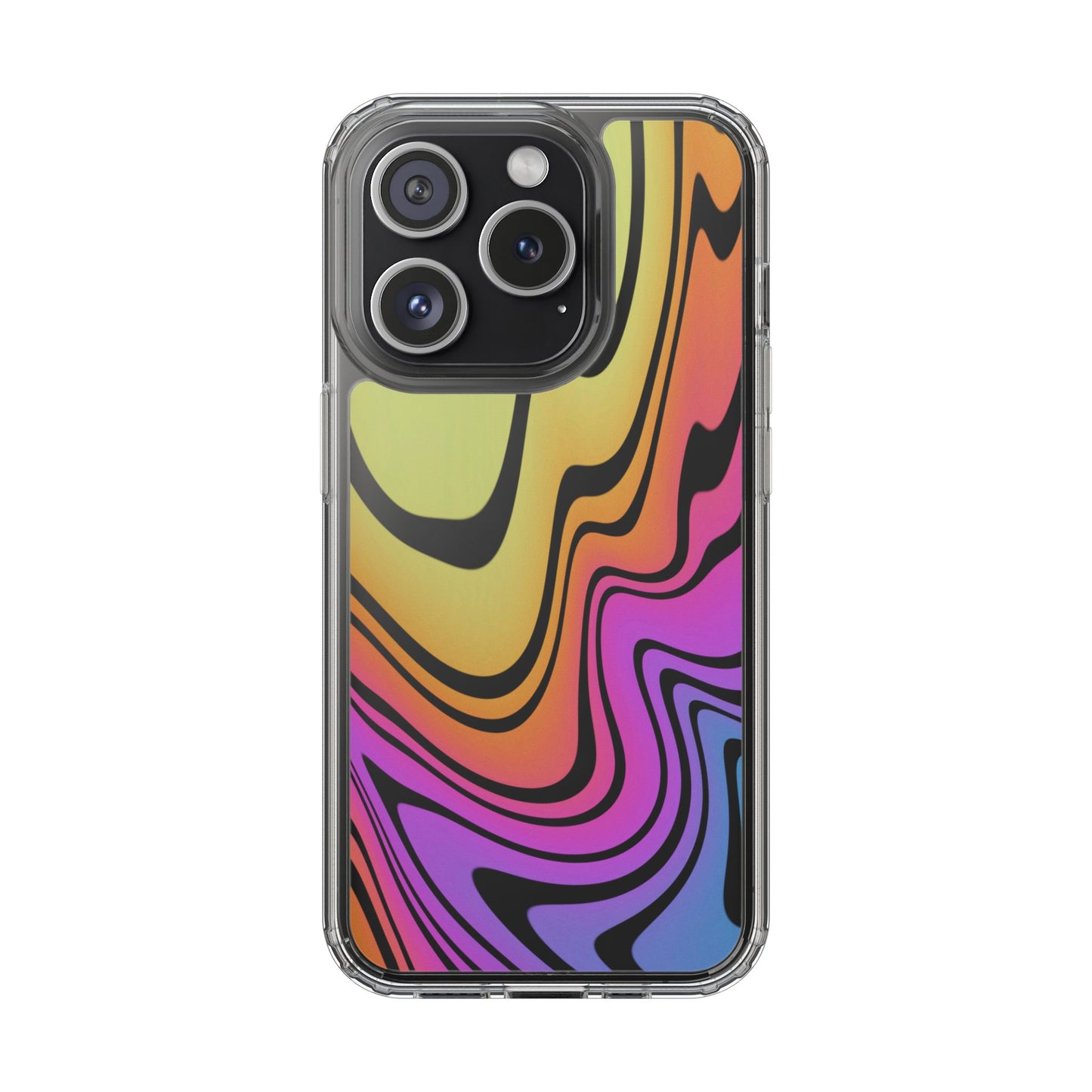 Vibrant Swirl Clear Phone Case | Trendy & Tough Rainbow Clear Phone Cover